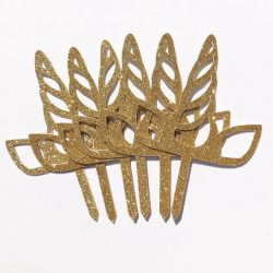 Unicorn cupcake toppers - eenhoorn - goud - gold (6 stusk)