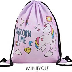 Unicorn gymtasje - sport tasje paars - 33x39 cm | gymtasje met rijgkoord | gymzakje verstelbaar in maat | Leeftijd: 4 t/m 12 jaar