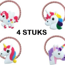 Unicorn haarelastiek - geschenk – gift – verjaardag – verassing – versiering – feestdag – cadeau – kado – fabeldier - mythe - beest - hoorn - dier - cultuur - volkscultuur - gazelle - paard - pony - elastiek
