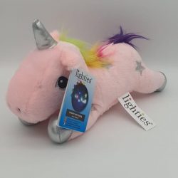 Unicorn liggend rose eenhoorn knuffel plunch maar liefst 34 cm lang met led verlichting lamp lighties direct leverbaar inclusief batterijen zeer zacht kinder speelgoed