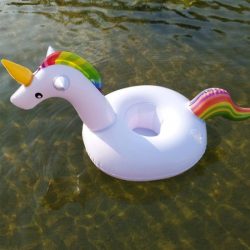 WiseGoods - Bekerhouder Opblaasbaar - Drijfbare Bekerhouder - Blikhouder - Glashouder - Zwembad Drankhouder - Unicorn - Wit