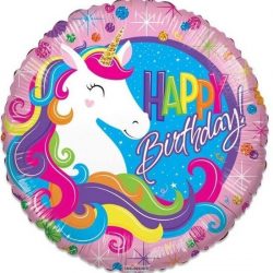 Witbaard Folieballon Birthday Unicorn Meisjes 46 Cm Roze
