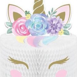 Witbaard Honingraat Unicorn Baby 30 Cm Karton/papier Wit/goud