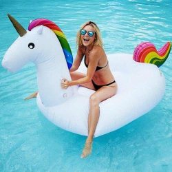 XXL Opblaasbare Unicorn / Eenhoorn - Zwemband / Luchtbed van 270cm