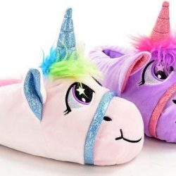 dierenpantoffel Unicorn laag paars 30-31