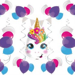e-Carnavalskleding.nl Feestpakket Unicorn versiering | Unicorn pakket Medium | Unicorn Kinderfeest pakket M