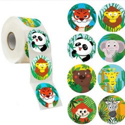 stickerrol | dierenstickers | beloningsstickers | 500 stickers op rol | stickers voor kinderen | school | Blijderij